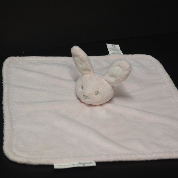 Blankets & Beyond Pink Bunny Plush Lovey Blanket - Picture 1 of 9